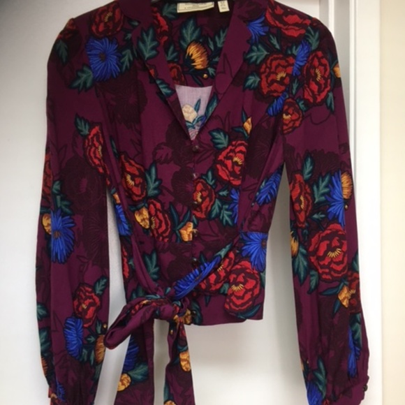 NEW Anthropologie Moulinette Soeurs Maisie Floral Crop Blouse - Picture 3 of 11